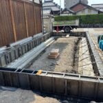 伊賀市寺町のお寺の基礎工事です